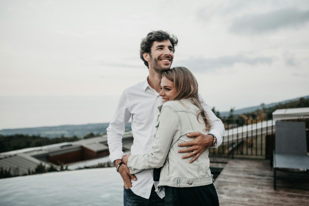 married couple embracing