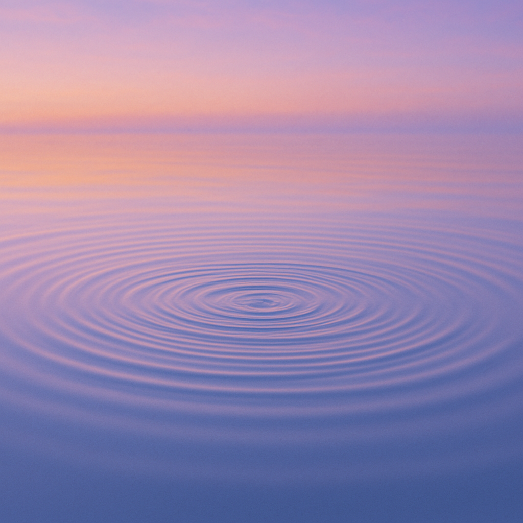 Still water with ripples representing the ripple effects of complex trauma healing from EMDR therapy.