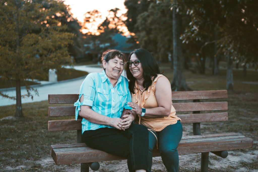 Adult step-child sitting with her step-mother representing what happens when boundaries are established