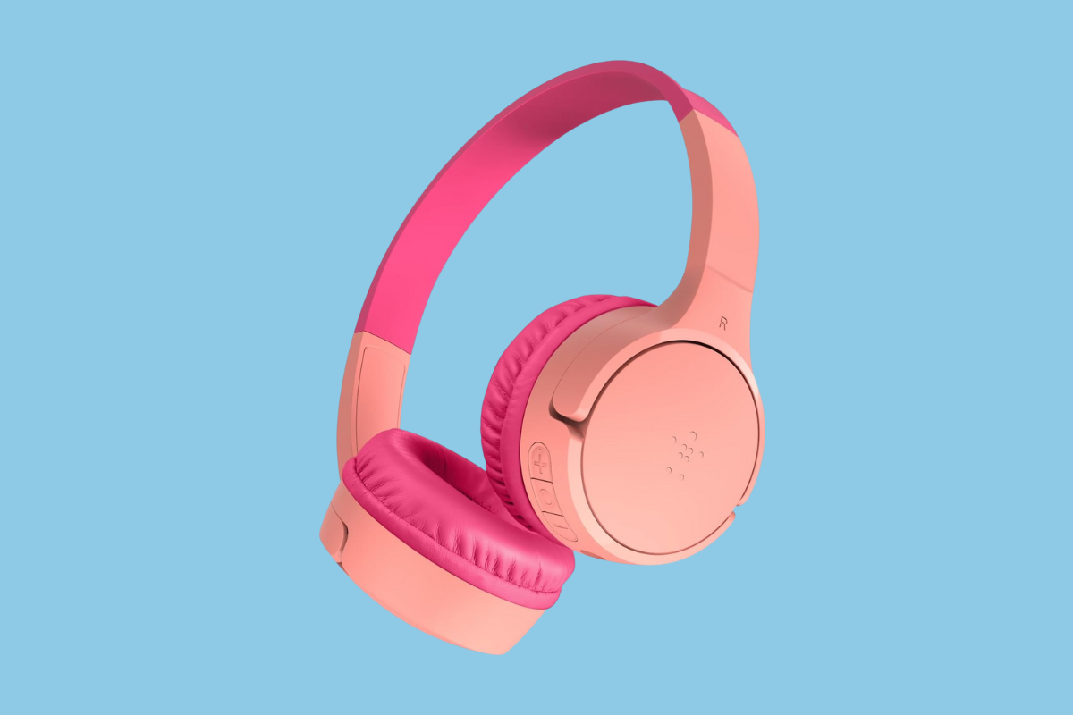Noise-canceling headphones for kids with ADHD – comfortable pink and coral design