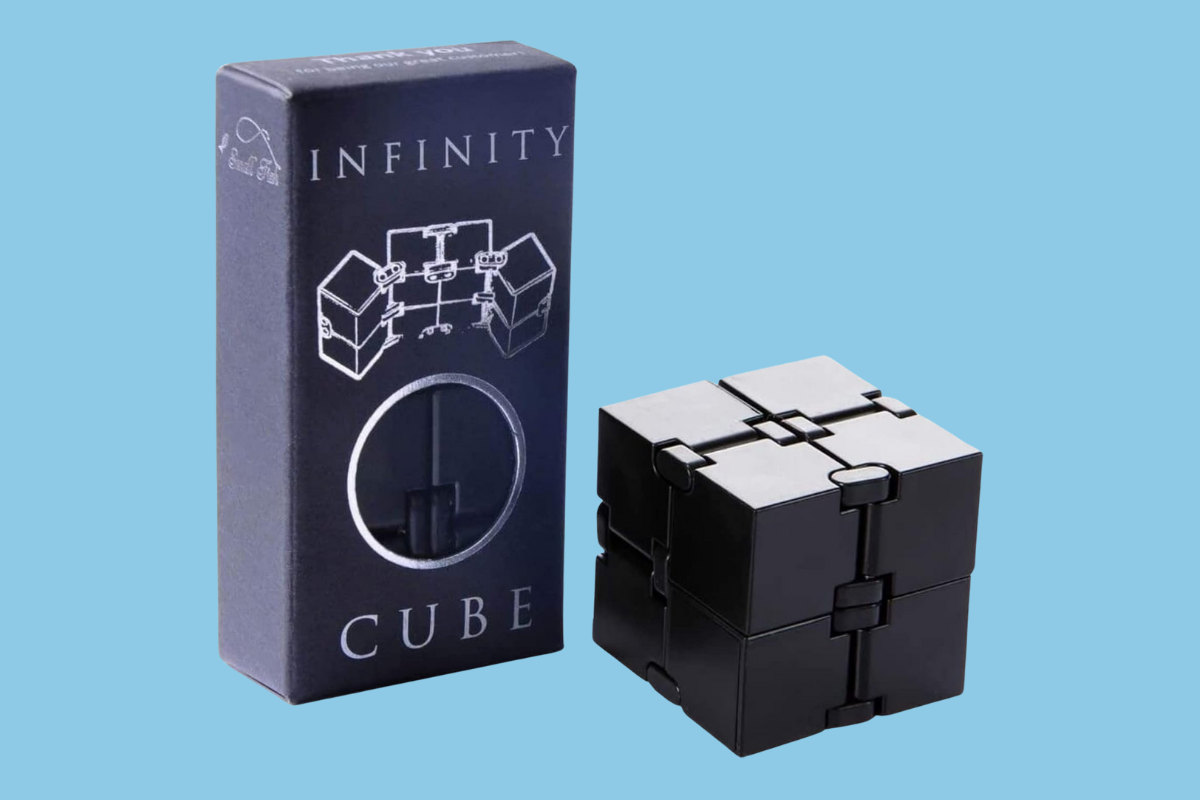 Infinity cube fidget toy for adults – silent folding cube for mindful movement and stress management