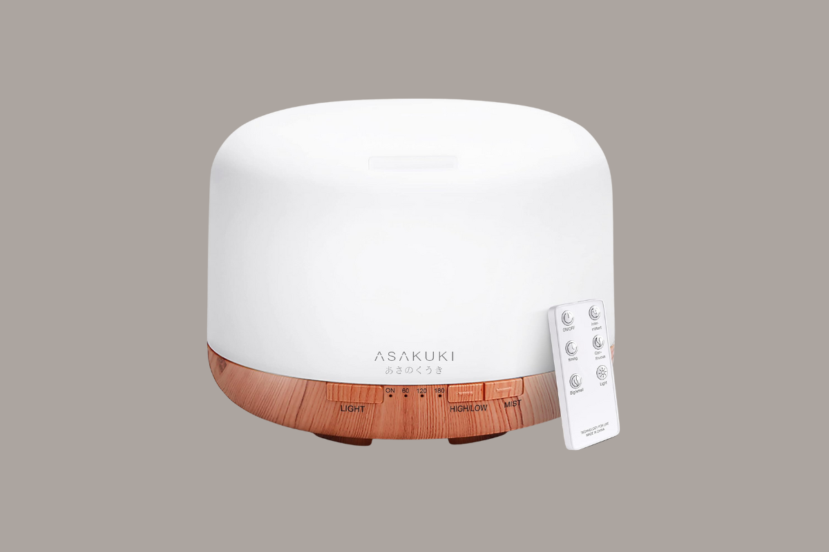 Essential oil diffuser with remote control — a soothing aromatherapy gift for a grieving mother