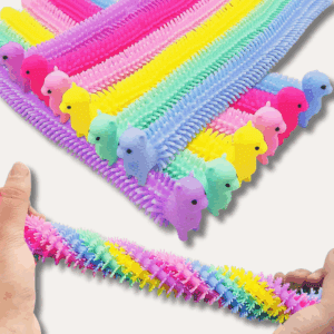 colorful stretchy animal fidget strings for tactile sensory play and stress relief