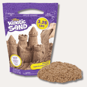 Bag of brown kinetic sand for adults, ideal for tactile fidgeting, grounding, and stress relief