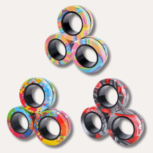 Colorful magnetic fidget rings for spinning and anxiety relief during work or study