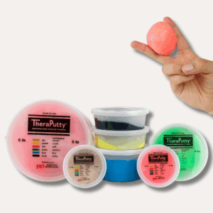 TheraPutty hand therapy putty in multiple resistance levels for stress relief and hand strengthening