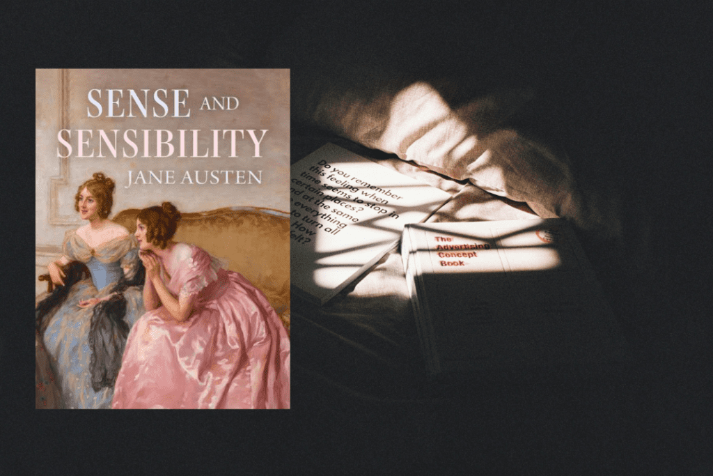 A cover of book by Jane Austen entitled Sense and Sensibility