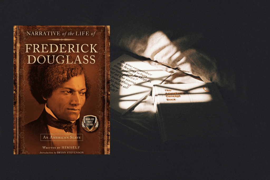 A cover of book by Frederick Douglass entitled Narrative of the Life of Frederick Douglass